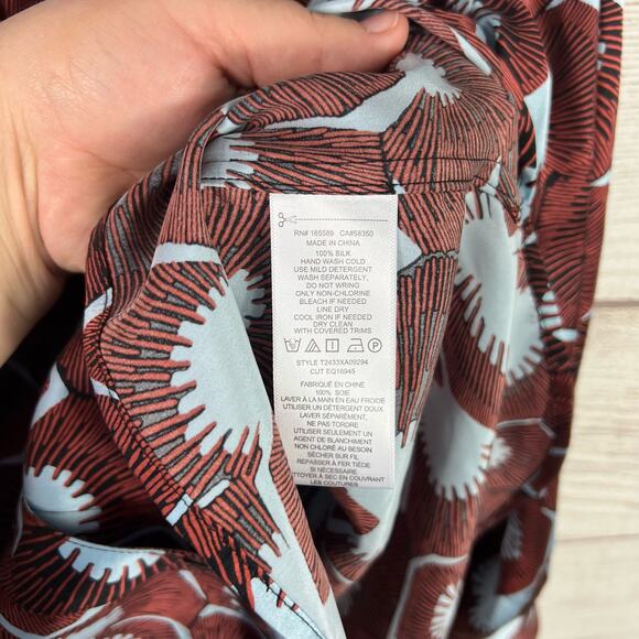 Equipment Plus Size Bradner Print 100% Silk Button Front Blouse Size 0X - Picture 7 of 8